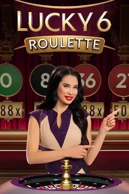 Table en direct Lucky 6 Roulette et ses numéros chanceux surlignés